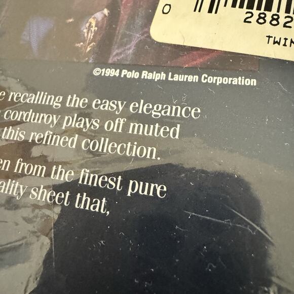 Vintage RALPH LAUREN TWIN Flat Sheet Whitbury Paisley Black Red Brown Combed - Picture 9 of 9